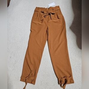 Grace Karin Brown Tie-Waist Trousers